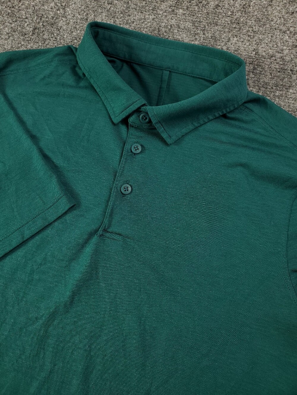 Lululemon Evolution Short Sleeve Polo Medium Slim Dark Green Golf Performance
